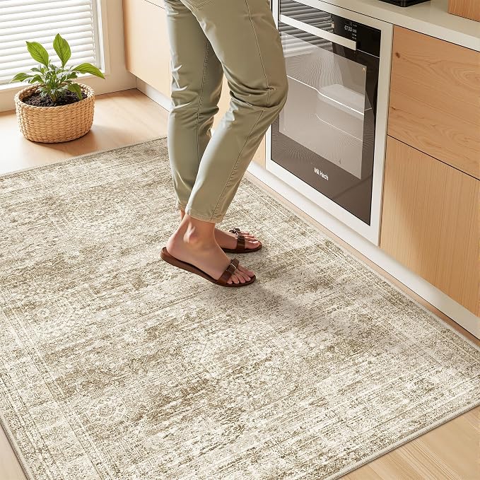 3x4 Washable Area Rug for Entryway, Soft Kitchen Rugs Non Slip for Dining Room