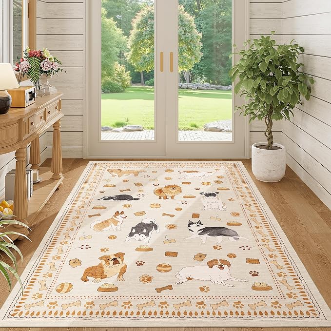 DUKINO 4x6 Area Rug, Non Slip Washable Rug