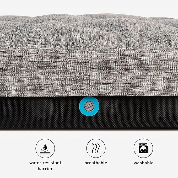 Bedgear Performance Dog Bed - Medium/Large - Durable Pet Bed with Washable Cover - Removable Pad for Travel