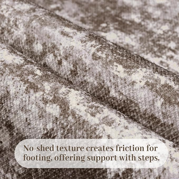 Abstract Washable Runner Rug 2x6, Woven Non-Shedding Thin Runners