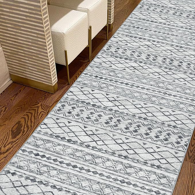 KUTA Boho Hallways Runner Rugs 2x12, Moroccan Washable Kitchen Rug Non-Slip