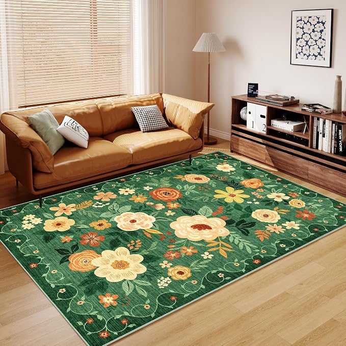 DUKINO 8x10 Area Rug, Floral Rugs
