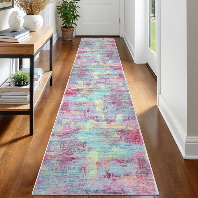 IOHOUZE Abstract Runner Rug 2x12 Ft Washable Runners