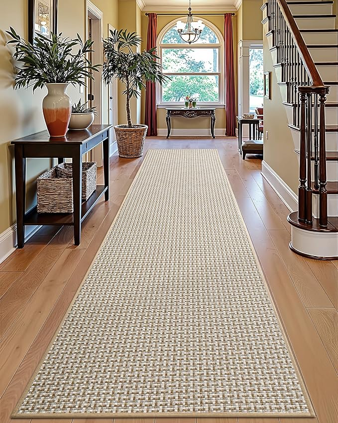 DEXI Hallway Runner Rug 2'4"x8', Non Slip Rubber Backed Runners Carpet