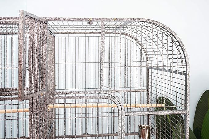 Double Cage with Center Divider for Bird Parrot Aviary W64xd32xh73