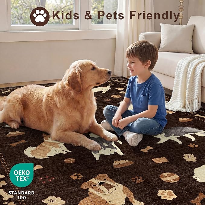 DUKINO 3x5 Area Rug, Lightweight Washable Entryway Rug