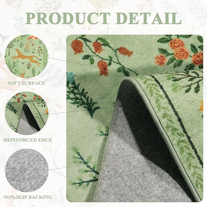 DUKINO 2x4 Rug for Hallway, Washable Kitchen Runner Rug