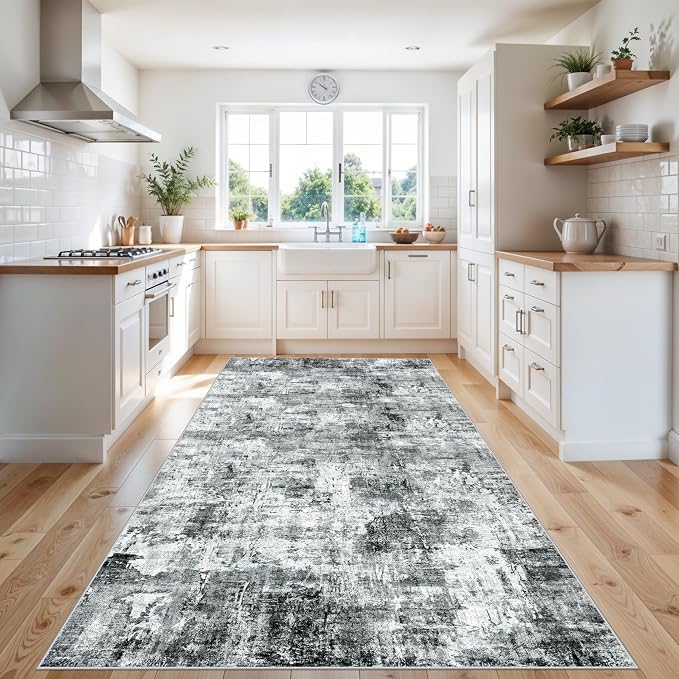 4x10 ft Extra Wide Hallway Rug – Non-Slip Washable Rubber-Backed Large Carpet