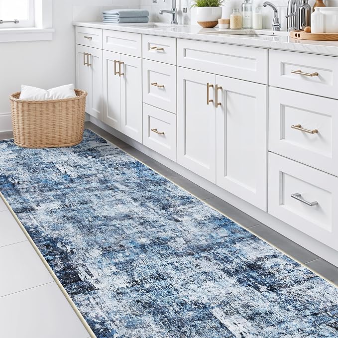 Rug Runners for Hallways Non Slip– Washable Long Kitchen Runner, Low-Pile Thin