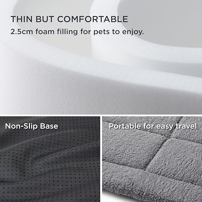 Bedsure Washable Dog Crate Bed for Small Dogs, Soft Foam Floor Pet Mat, Versatile Lightweight Pet Crate Pad for Cages