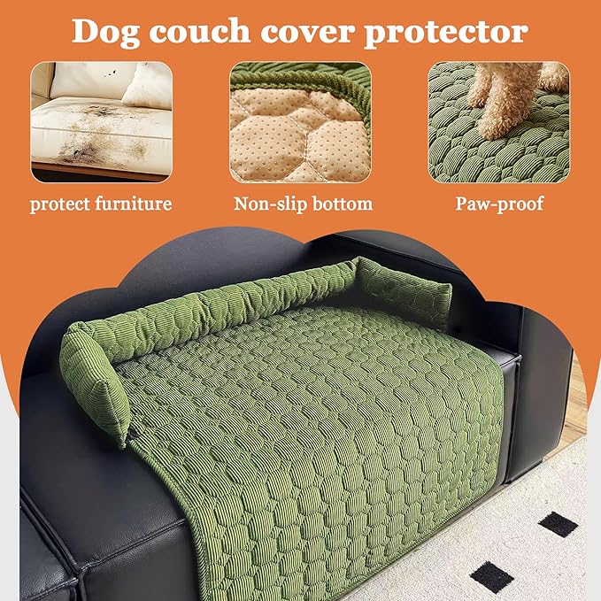 Dog Couch Bed Non Slip Dog Couch Cover Washable Non-Slip Pet Protector for Dogs & Cats, Soft Washable Dog Sofa Bed for Couch Sofa Chair & Bed