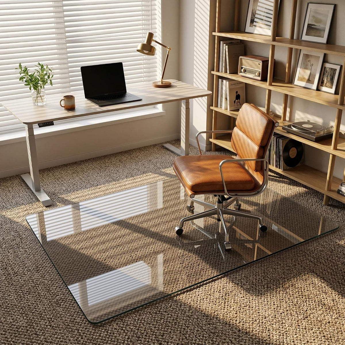 40" x 60" Glass Chair Mat for Carpet, 0.2" Thick Office Chair Mat