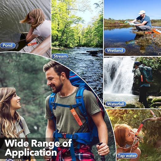 Straw Water Filter 8 Pack – Outdoor Camping & Hiking Survival Gear Kit