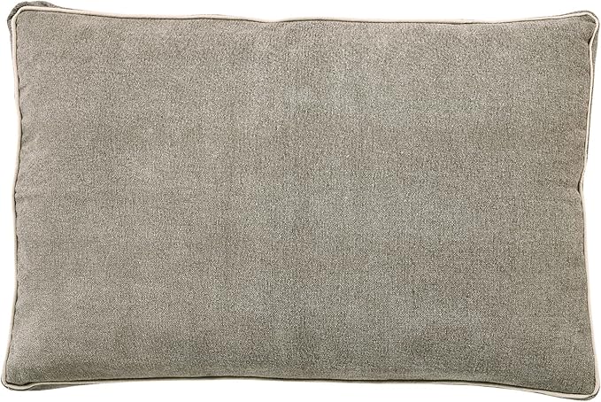 36" Gray and White Solid Stonewash Pillow Dog Bed with Removable Cover