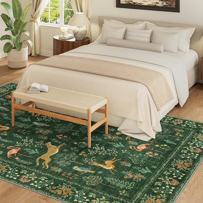 DUKINO 6x9 Rug, Washable Animal Living Room Rug