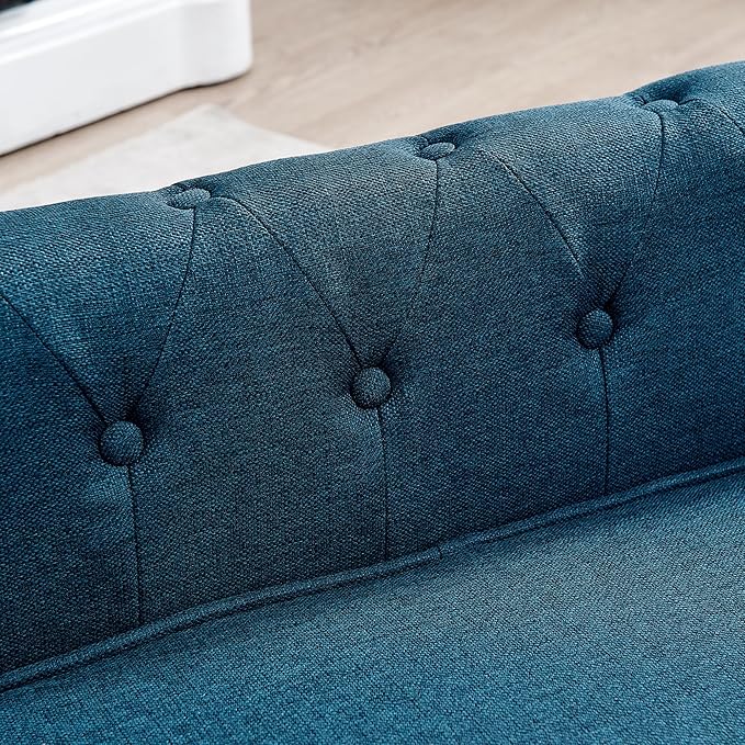 38.9" Elevated Dog Sofa with Button‑Tufted Backrest & Rolled Armrests, Pet Couch Bed with Removable Soft Cushion, Comfortable Upholstery Raised Dog Bed with Thick Padding for Living Room,Bedroom