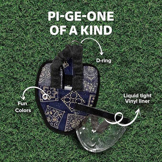 Hen Holster Wrap-Around Bird Diaper & Harness for Larger Pigeons, Small Breed - with Removable Liner, Adjustable Fit for Outdoor Adventures & Indoor Use, Easy to wear - Blue Bandana, XS
