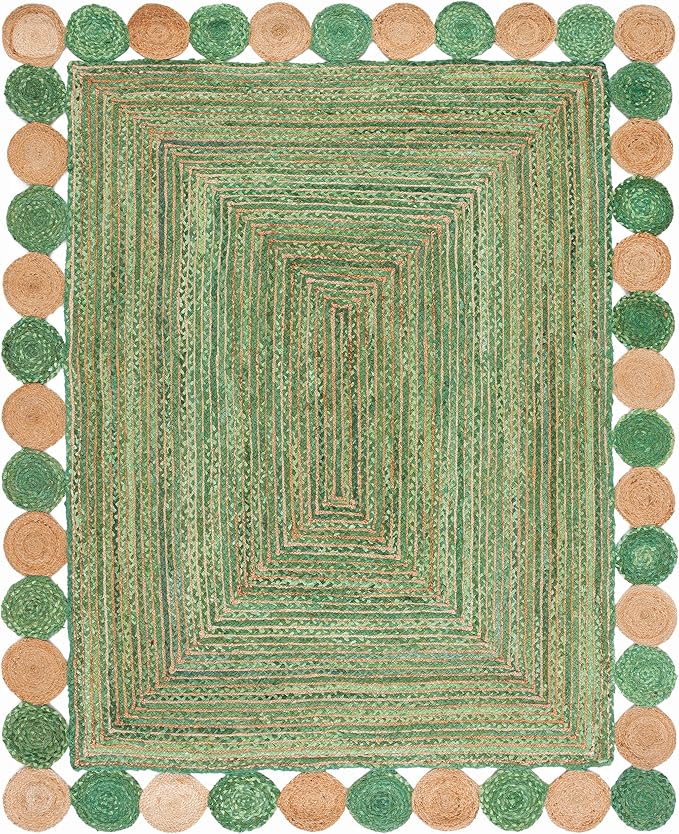 SAFAVIEH Cape Cod Collection 8' x 10' Green / Natural CAP201Y Handmade Boho