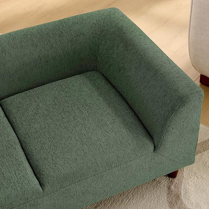 Dog Couch for Medium & Large Dogs, Modern Pet Sofa with Armrest & Backrest, Short Leg Design Linen Fabric Dog Bed Furniture, 39.5" Washable Pet Couch (Olive Green)