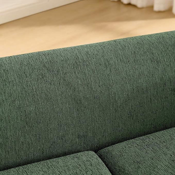 Elevated Dog Couch Bed for Medium Large Dogs, Modern Pet Sofa with Backrest & Armrest, Durable Dog Bed Sofa with Soft Cushion, Solid Wood Legs (Olive Green)