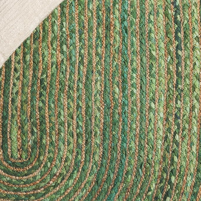 SAFAVIEH Cape Cod Collection 6' Round Green/Natural CAP201Y Handmade Boho