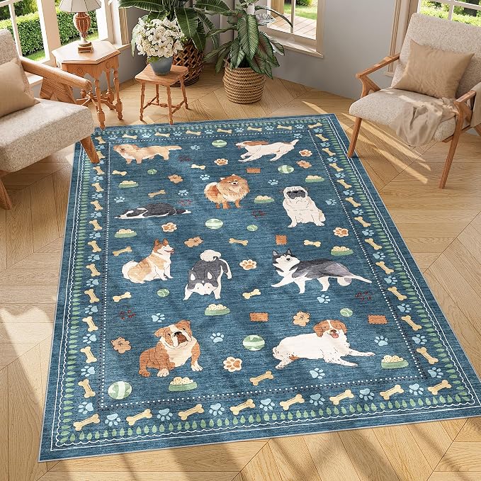 DUKINO 4x6 Area Rug, Non Slip Washable Rug