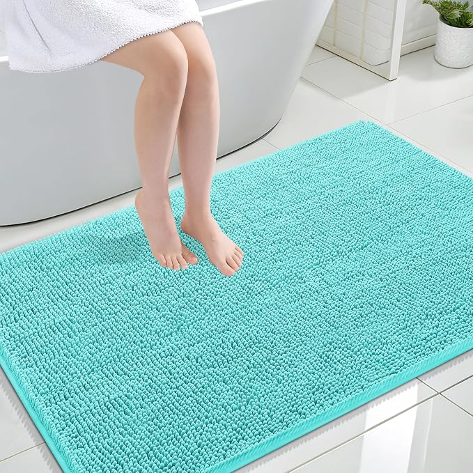OLANLY Large Bathroom Rugs 47x32, Extra Soft Absorbent Chenille Bath Rugs