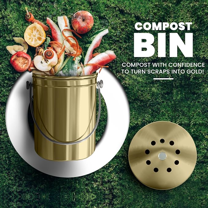 Utopia Kitchen Compost Bin for Kitchen Countertop