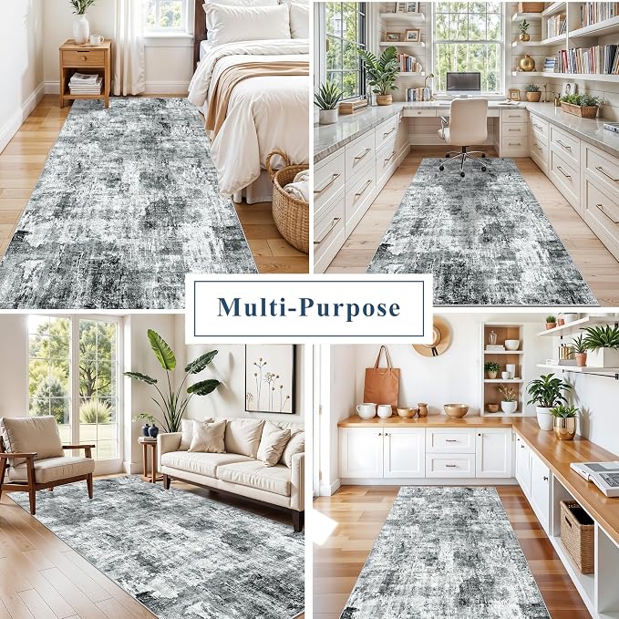 4x8 Washable Area Rug – Non-Slip Rubber Backed Indoor Rug