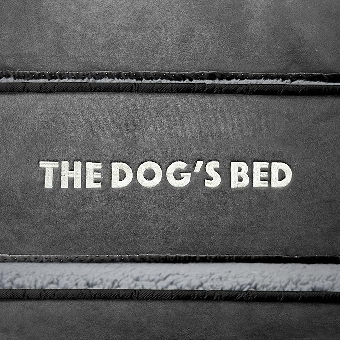 The Dog’s Bed Replacement Outer Cover & Bolster for Standard Foam Beds, Flannel Fabric, Grey, Medium