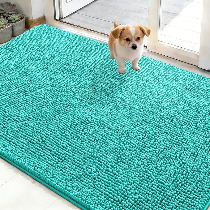 OLANLY Dog Door Mat for Muddy Paws 48x30, Absorbs Moisture and Dirt, Absorbent