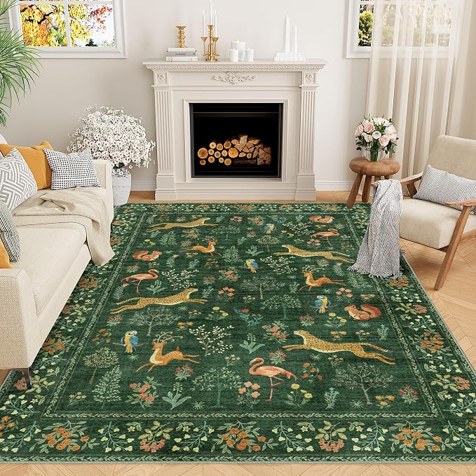 DUKINO 6x9 Rug, Washable Animal Living Room Rug