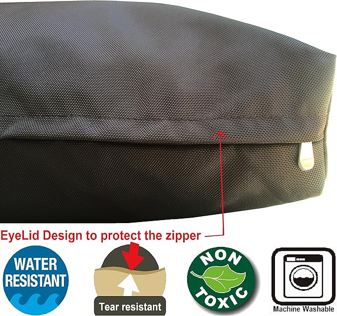 Dogbed4less Memory Foam Dog Bed for Medium to Large Dogs with Orthopedic Comfort, Waterproof Liner and Heavy Duty Nylon Cover 47X29 Pillow, Seal Brown