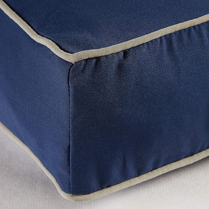 Charlie Rectangle Indoor/Outdoor Pillow Style Dog Bed, Navy, Large (36" x 48")