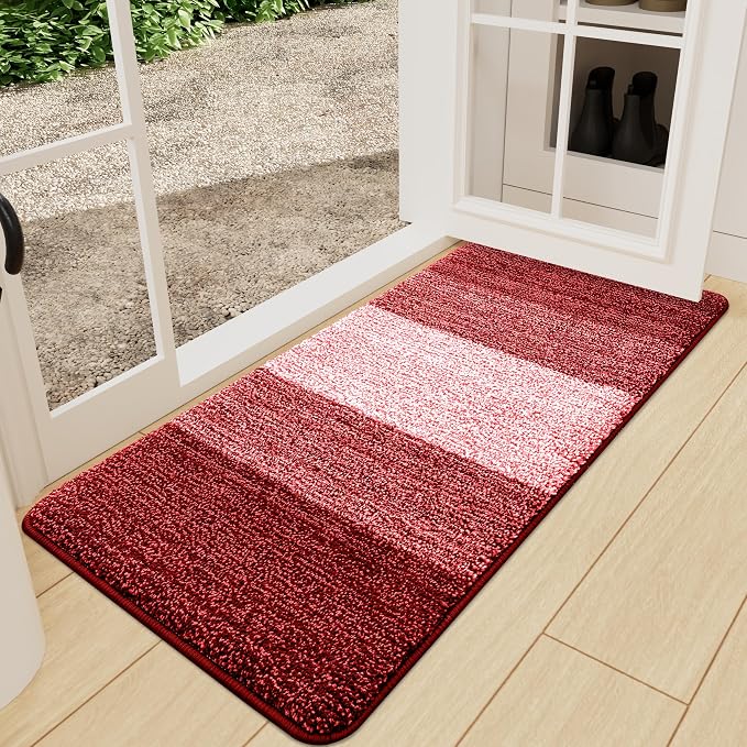 Kitinjoy Indoor Outdoor Door Mat, 59x24 Non-Slip Absorbent Dirt Trapper