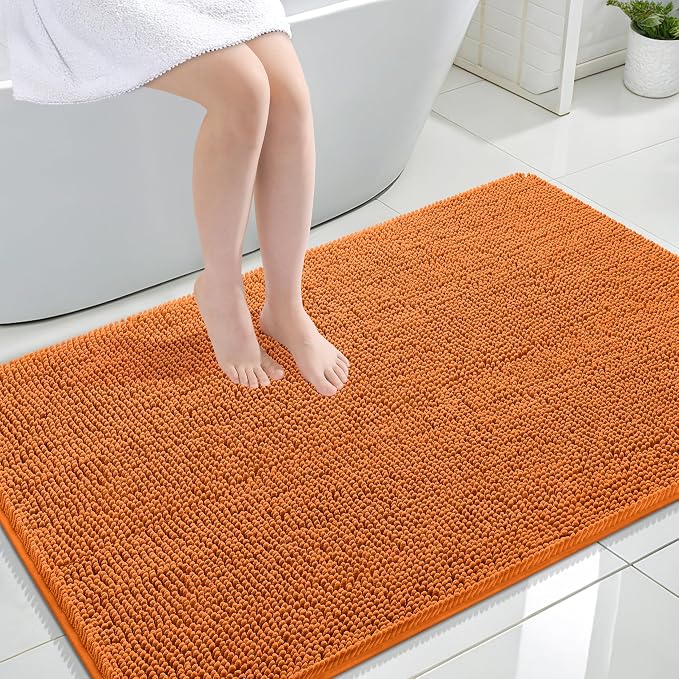 OLANLY Large Bathroom Rugs 47x32, Extra Soft Absorbent Chenille Bath Rugs