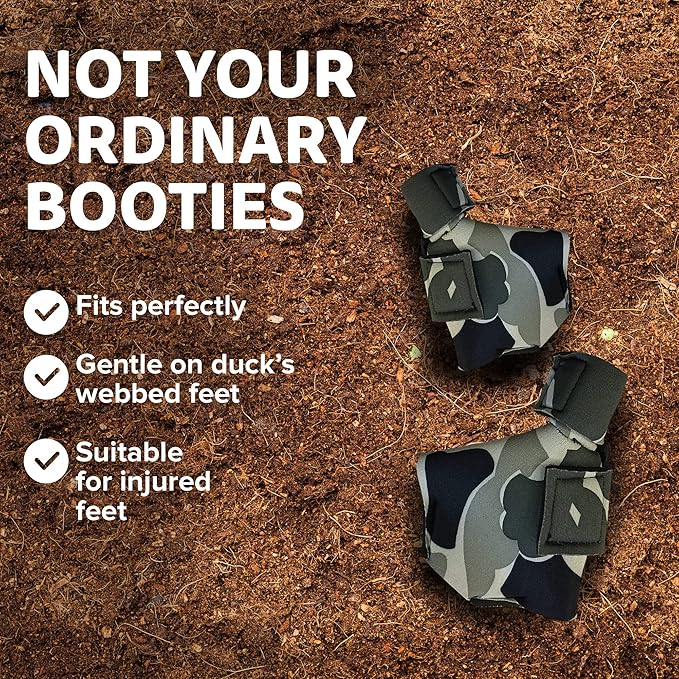 Duck Shoes for Injured Feet – Protective Neoprene Footwear for Ducks, Protective Shoes for Birds with Injured feet, Bumblefoot Relief - Medium, 3.5” Max. Inside Width - Gray Camouflage