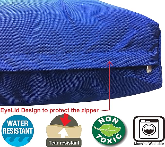 Dogbed4less Large Memory Foam Dog Bed Pillow with Orthopedic Comfort, Waterproof Liner and Heavy Duty 1680 Nylon Cover 41X27 Inches, Blue