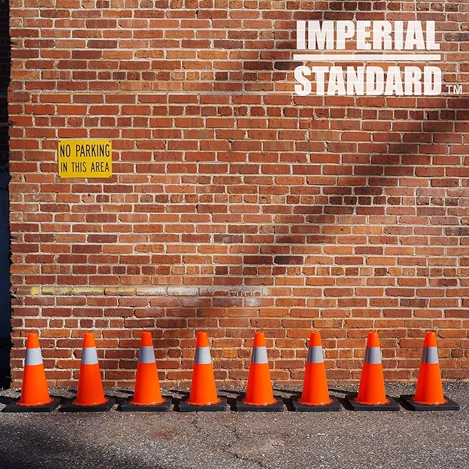 Traffic Cones - Safety Cones - 18" Orange Cones with 2 Reflective Collars - Construction Cones - Road Cones - Parking Cones - Street Cone (64 pack)