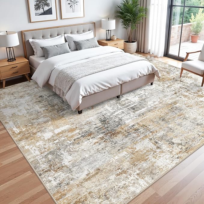 12x12ft Square Living Room Rug – Non-Slip Washable Extra Large Floor Carpet